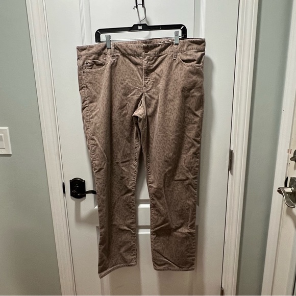 Gap Cheetah Print Corduroy Pants Real Straight Size 35r (18/20) - Picture 1 of 4